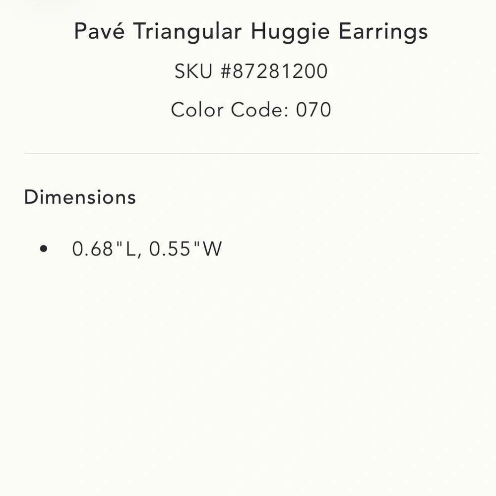 Anthropologie Pavé Triangular Huggie Earrings - Picture 11 of 11